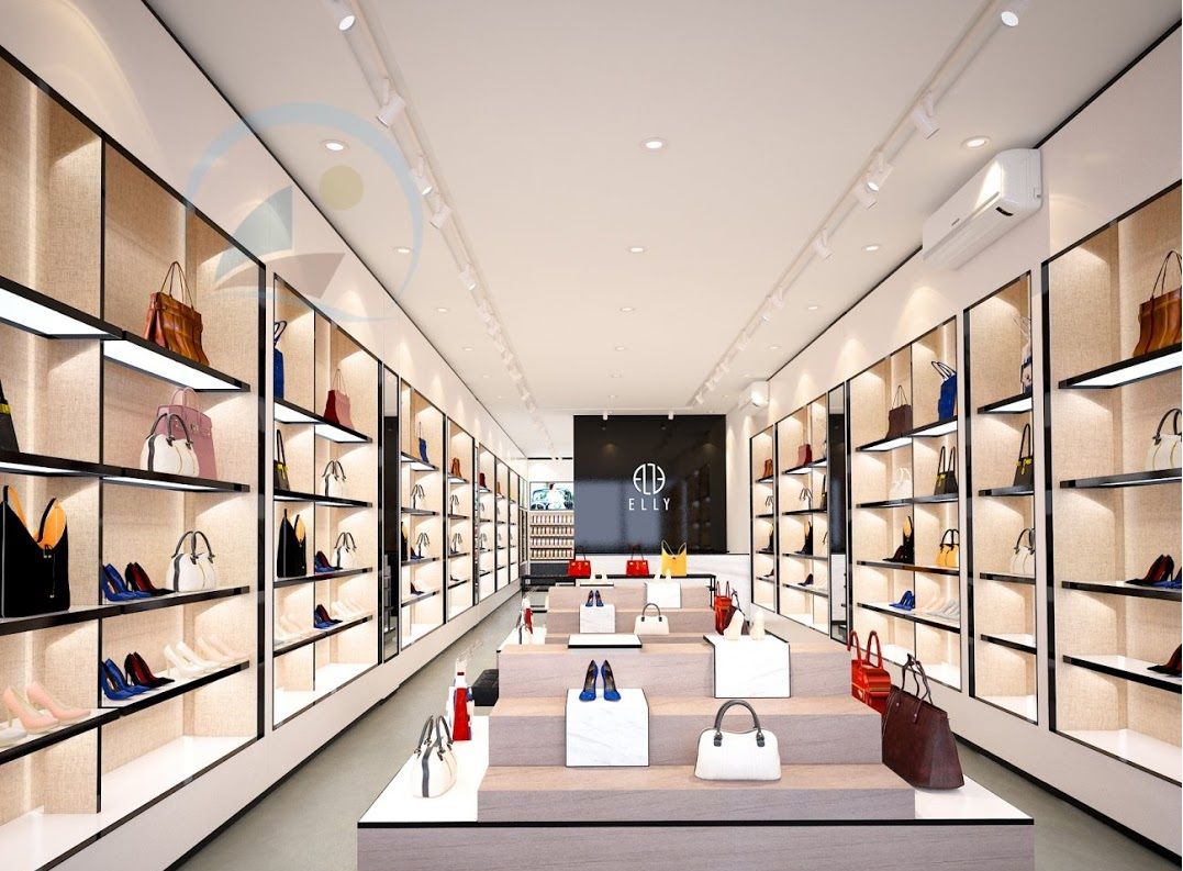 Mẫu thiết kế thi công shop túi xách thời trang đẹp 2021 15 Mauthietkeshoptuixach5