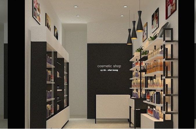 Kinh nghiệm thiết kế shop mỹ phẩm có diện tích nhỏ 12 Thietkeshopmyphamnho2