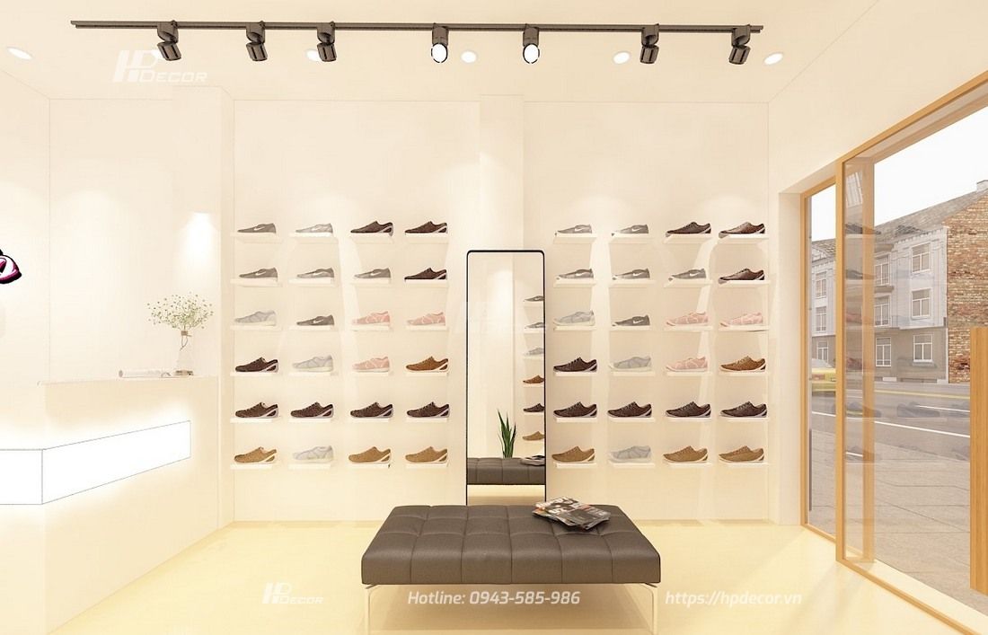 Thiết kế shop giày dép nhỏ ấn tượng, hút khách, đầy đủ công năng 30 Thietkecuahanggiaydepmundo1
