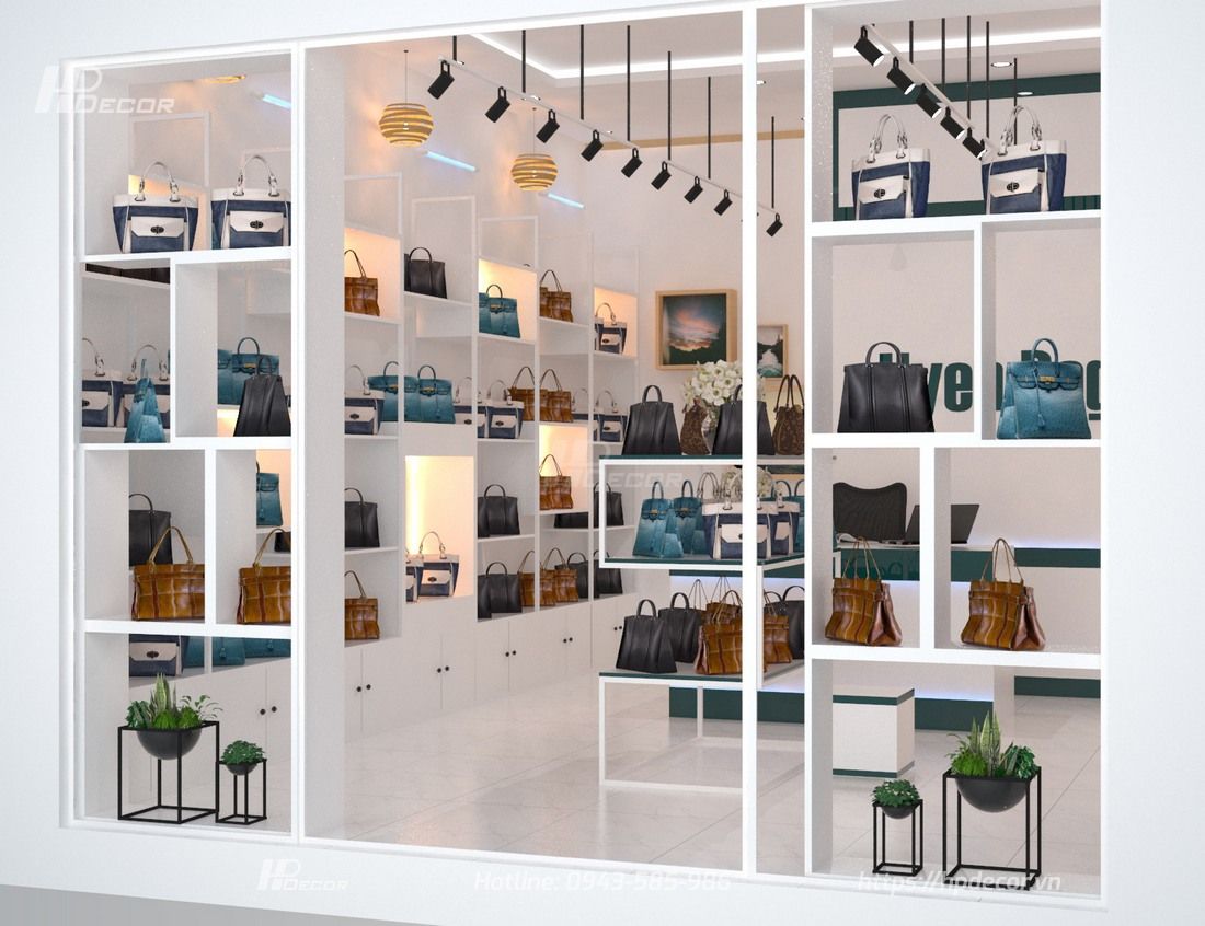 Thiết kế shop túi xách cao cấp Morino (25m2) tại Hoàng Mai 1 Thietkeshoptuixachmorino3