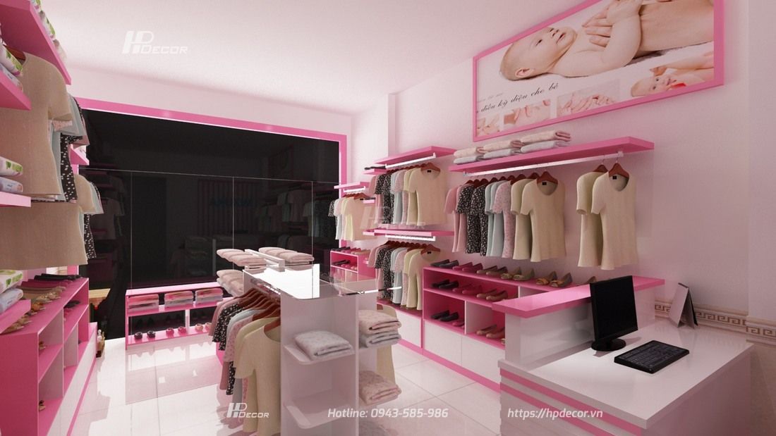 Thiết kế thi công shop thời trang trẻ em (20m2) tại Vĩnh Tuy 6 Thietkethicongshopthoitrangtreem20m22