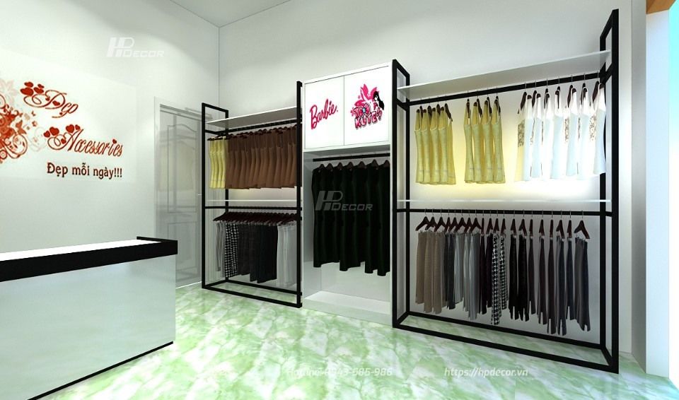 Thiết kế nội thất shop thời trang nữ (18m2) đẹp, xịn tại Mỹ Đình 3 Thietkenoithatshopthoitrangnutaimydinh1