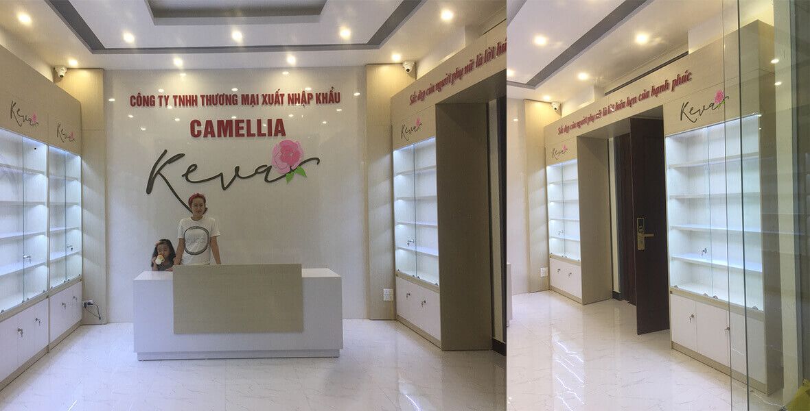 Thiết kế shop mỹ phẩm nhỏ đẹp, hiện đại, giá rẻ Noi-that-shop-ban-hang-my-pham-keva-1