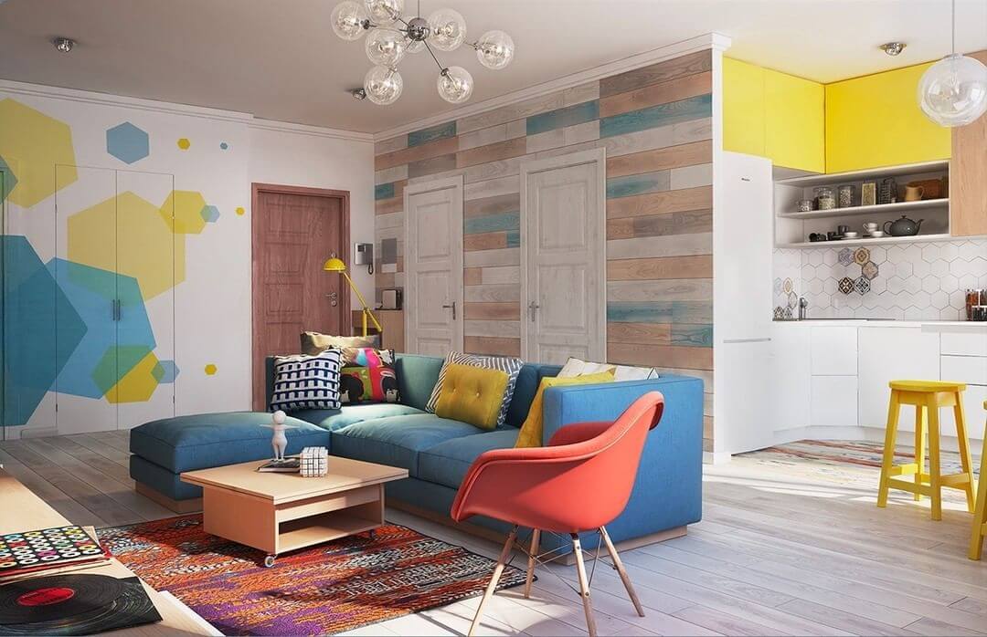 TOP 25+ phong cách thiết kế nội thất được ưa chuộng nhất hiện nay 135 Phongkhachcolorblockmin