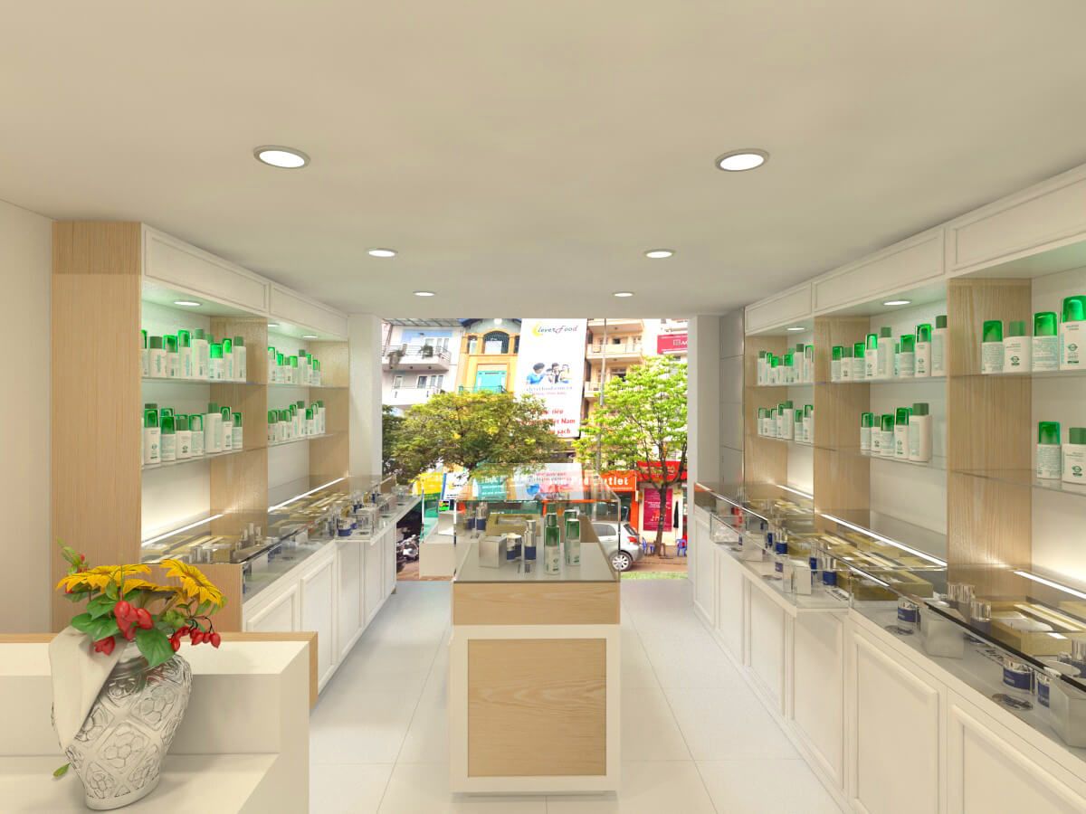 Thiết kế shop mỹ phẩm nhỏ xinh, đa dạng phong cách, hút khách 16 thiết kế shop mỹ phẩm nhỏ đẹp