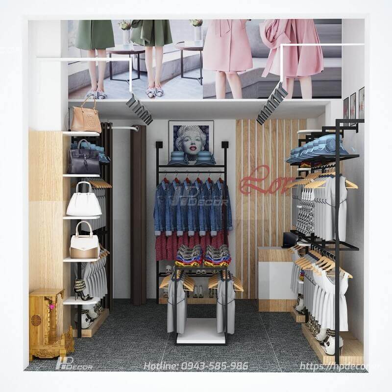 Thiết kế shop quần áo nữ nhỏ đẹp, chuyên nghiệp chi phí rẻ nhất 56 hpdecor.vnthiết kế shop quần áo nữ nhỏ đẹp