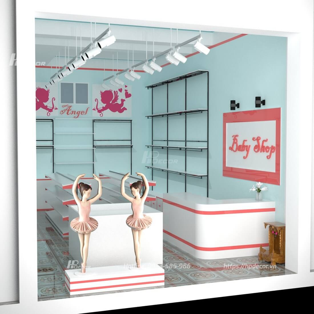 Tuyệt chiêu thiết kế shop quần áo nhỏ 10m2 cực đẹp 32 Thietkeshopthoitrangtreem2