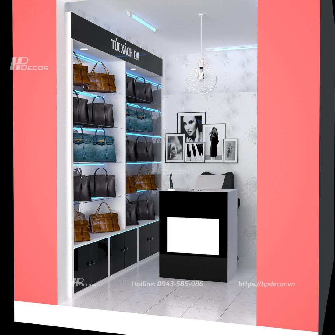 Thiết kế shop mỹ phẩm nhỏ đẹp, hiện đại, giá rẻ Thiet-ke-shop-tui-xach-my-pham-2
