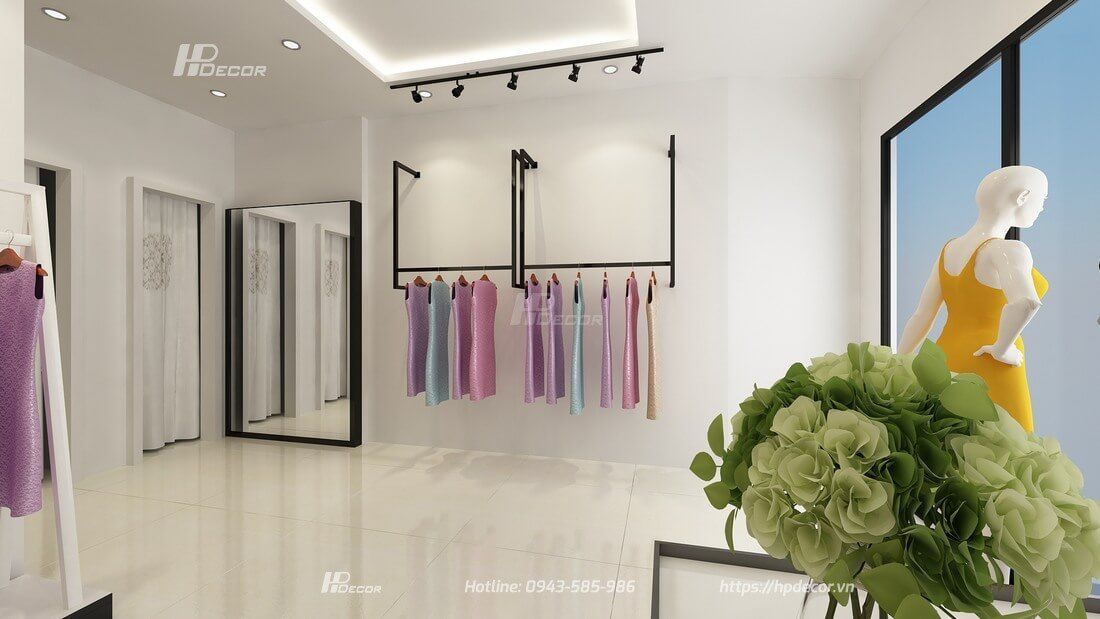 Thiết kế shop quần áo nữ nhỏ đẹp, chuyên nghiệp chi phí rẻ nhất 40 Thietkethiconghoanthienshopthoitrangnu2