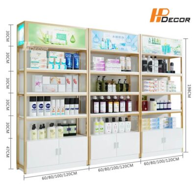 Kệ trưng bày hàng hóa bằng gỗ TTB-119 Ke-trung-bay-hang-hoa-co-den