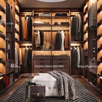 Kệ gỗ treo quần áo sang trọng, hiện đại TQA-01 Ke Go Treo Quan Ao Hien Dai Hpdecor