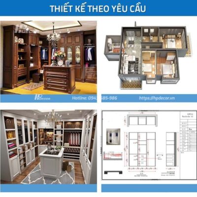 Kệ gỗ treo quần áo sang trọng, hiện đại TQA-01 Ke Go Treo Quan Ao Hien Dai Theo Yeu Cau Hpdecor