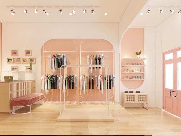 hpdecor.vn-kệ treo quần áo shop trẻ em