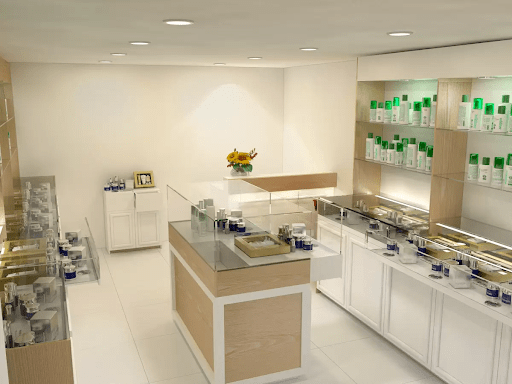 Kệ trưng bày mỹ phẩm bằng gỗ, chi phí rẻ cho shop mỹ phẩm Ke Trung Bay My Pham Bang Go 5