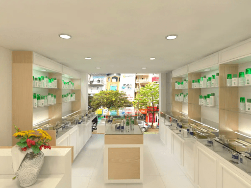 Kệ trưng bày mỹ phẩm bằng gỗ, chi phí rẻ cho shop mỹ phẩm Ke Trung Bay My Pham Bang Go 6