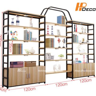 Ke Trung Bay San Pham Bang Go 2 Hpdecor