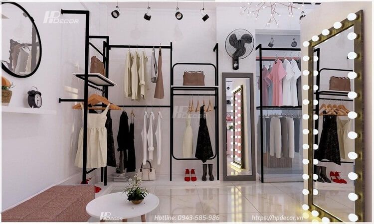 Mẫu kệ shop quần áo thời trang đẹp, chất lượng nhất năm 2022 Thiet Ke Noi That Cua Hang Quan Ao Mai Anh Eva 3 1