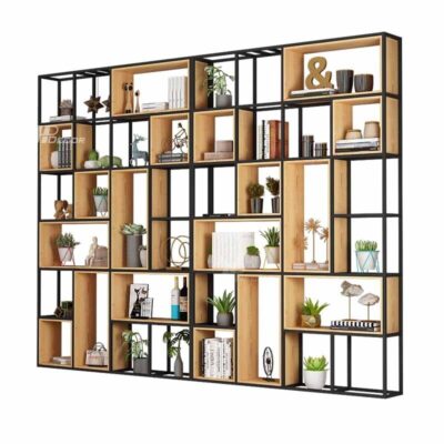 Mẫu kệ sách đẹp cao cấp khung kim loại KDS-07 Mau Ke Sach Dep Cao Cap 1 Hpdecor