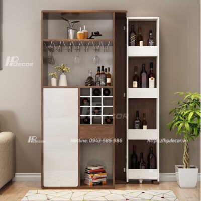 Tủ rượu phòng khách đẹp thiết kế nhỏ gọn Tu Ruou Phong Khach 3 Hpdecor