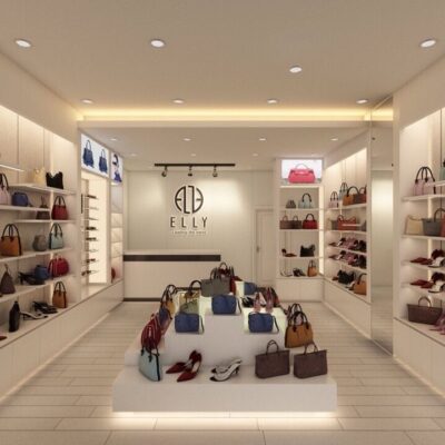 Kệ để trưng bày sản phẩm kết hợp gỗ và kim loại TTB-144 Elly Shop 3
