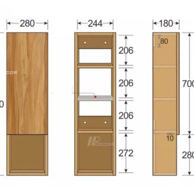 Giá để đồ treo tường loại mini KDD-06 Gia De Do Treo Tuong 5 Hpdecor