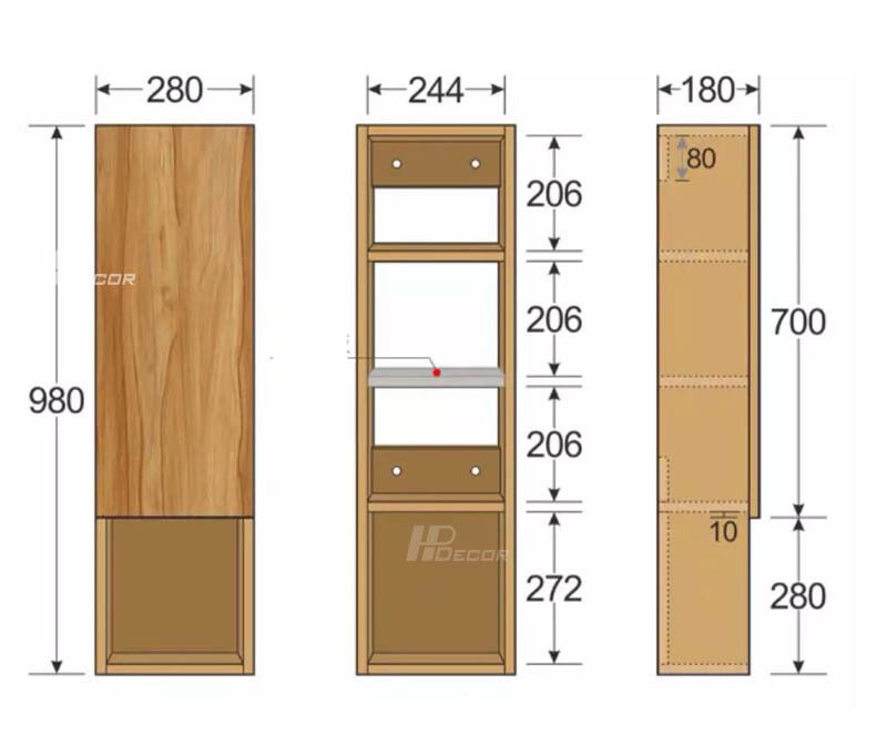 Giá để đồ treo tường loại mini KDD-06 Gia De Do Treo Tuong 5 Hpdecor