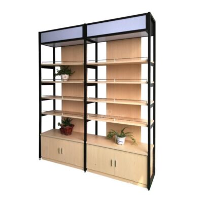 Kệ để trưng bày sản phẩm kết hợp gỗ và kim loại TTB-144 Ke De Trung Bay San Pham 1 Hpdecor