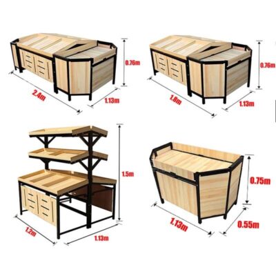 Kệ gỗ siêu thị đẹp để hoa quả, rau củ TTB-143 Ke Go Sieu Thi Dep De Rau Hoa Qua 2 Hpdecor