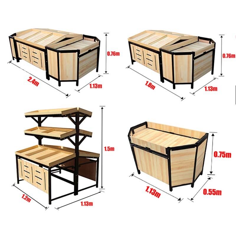 Kệ gỗ siêu thị đẹp để hoa quả, rau củ TTB-143 Ke Go Sieu Thi Dep De Rau Hoa Qua 2 Hpdecor