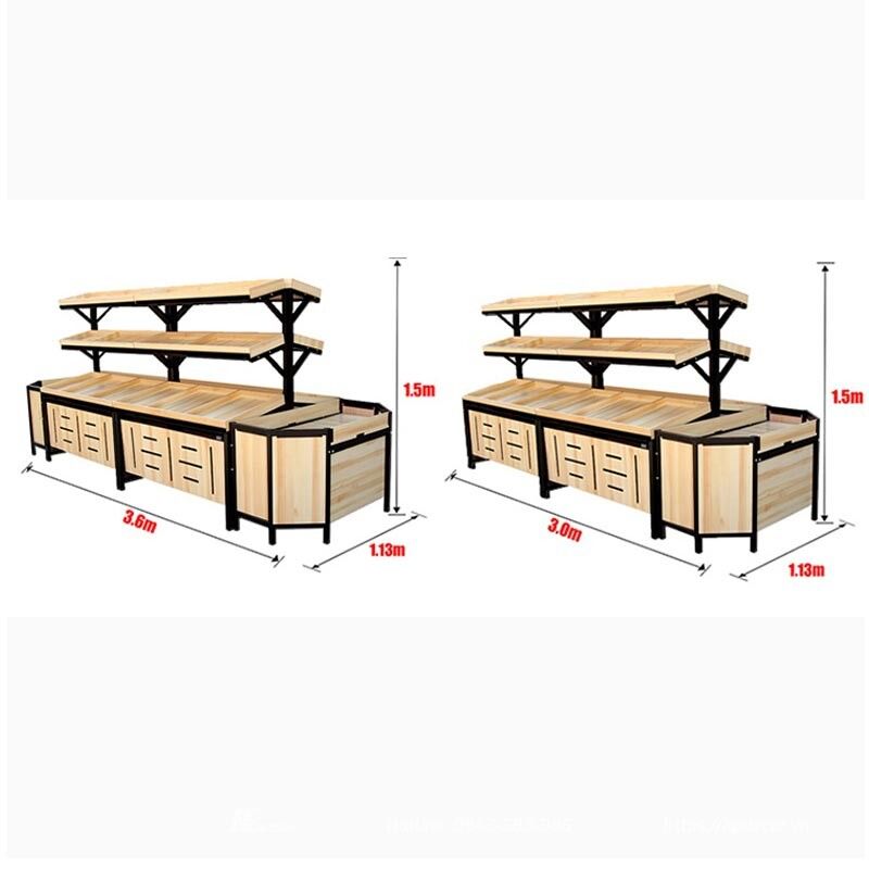 Kệ gỗ siêu thị đẹp để hoa quả, rau củ TTB-143 Ke Go Sieu Thi Dep De Rau Hoa Qua 3 Hpdecor