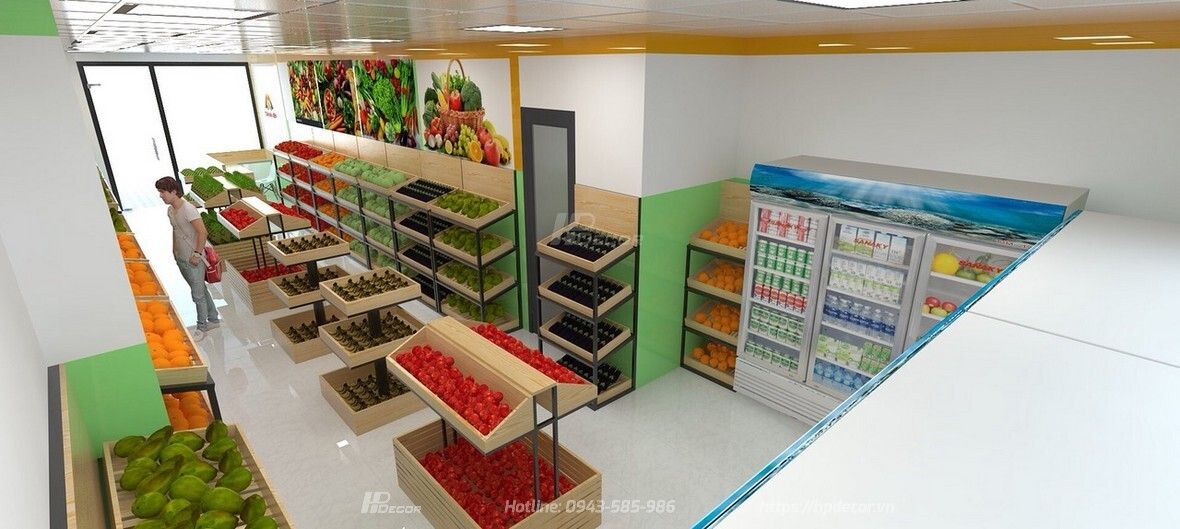 Thiết kế cửa hàng hoa quả sạch Tân An Viên (50m2) tại Cầu Giấy Thiet Ke Cua Hang Hoa Qua Sach Tan An Vien 02