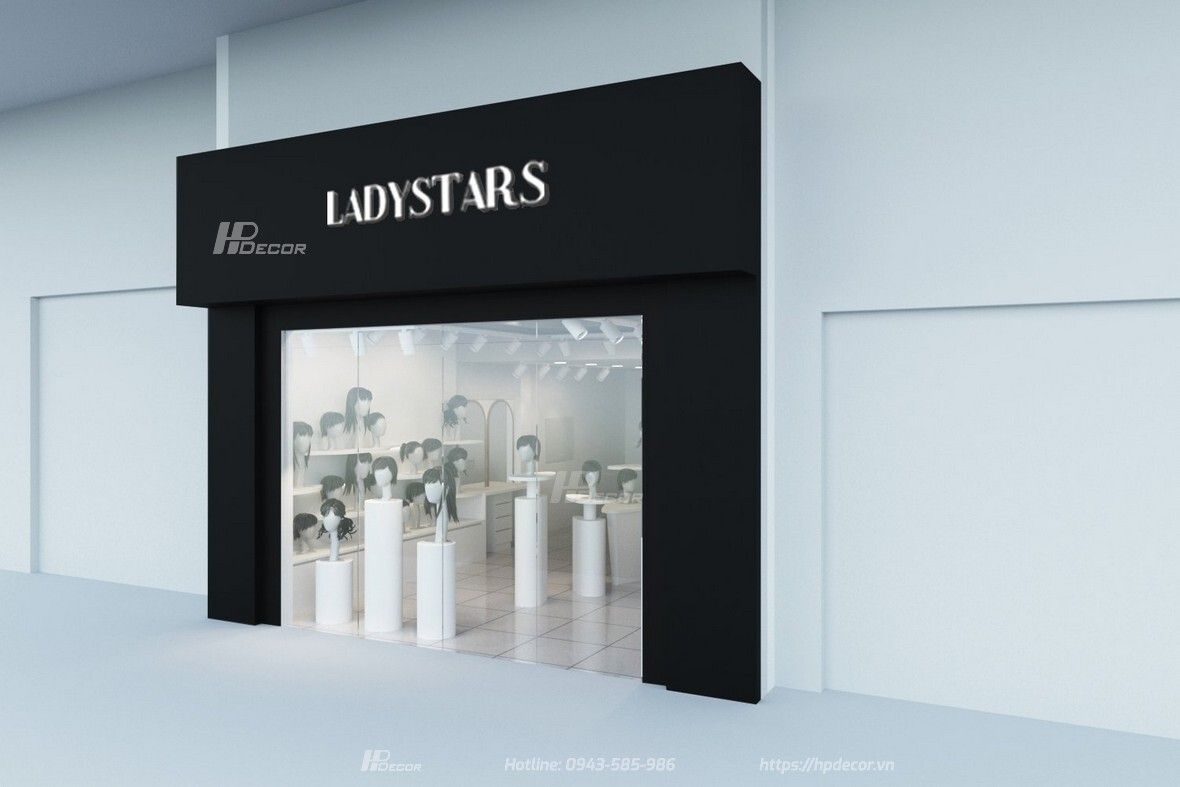 Thiết kế nội thất shop tóc giả LADYSTARS