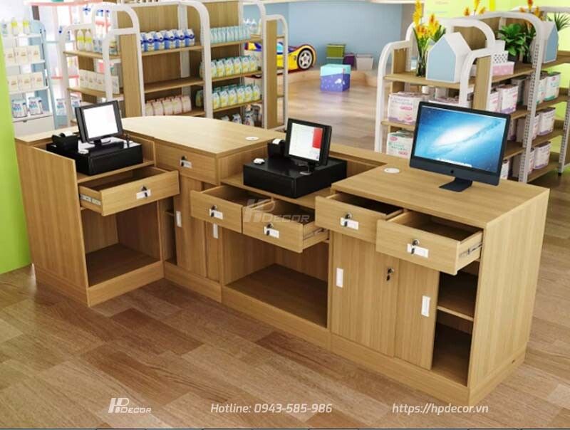Bàn thu ngân siêu thị, cửa hàng QTN-05 Ban Thu Ngan Sieu Thi 9 Hpdecor
