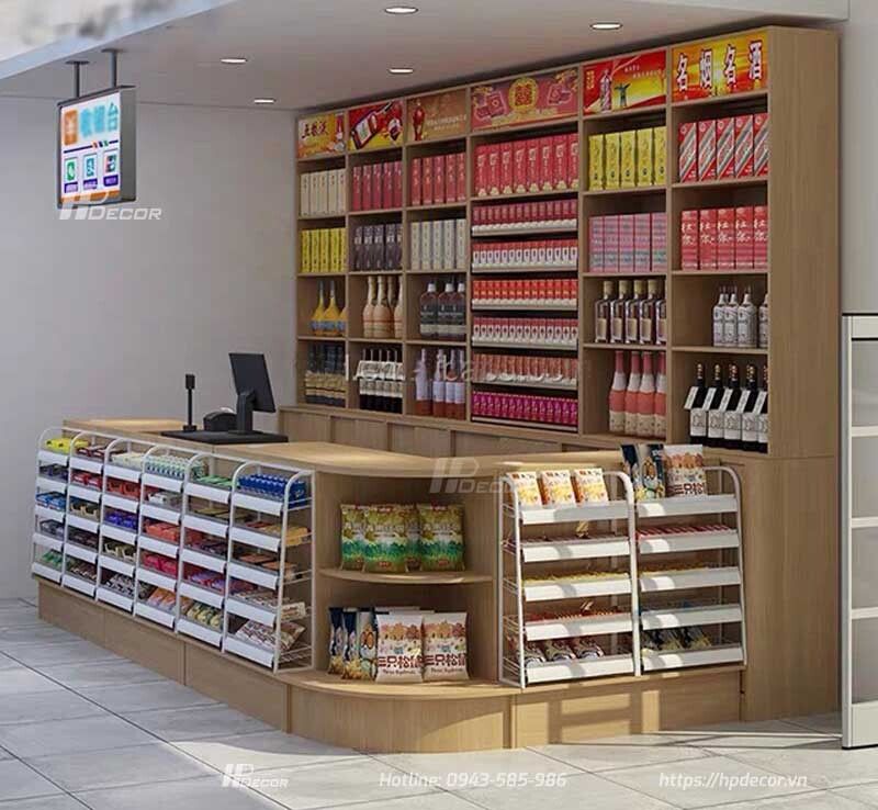 Bàn thu ngân siêu thị, cửa hàng QTN-05 Ban Thu Ngan Sieu Thi Hpdecor