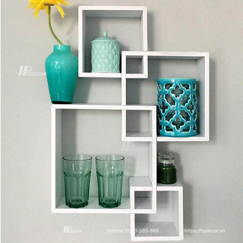 Kệ gỗ gắn tường trang trí thiết kế hiện đại Ke Go Gan Tuong Trang Tri Hpdecor