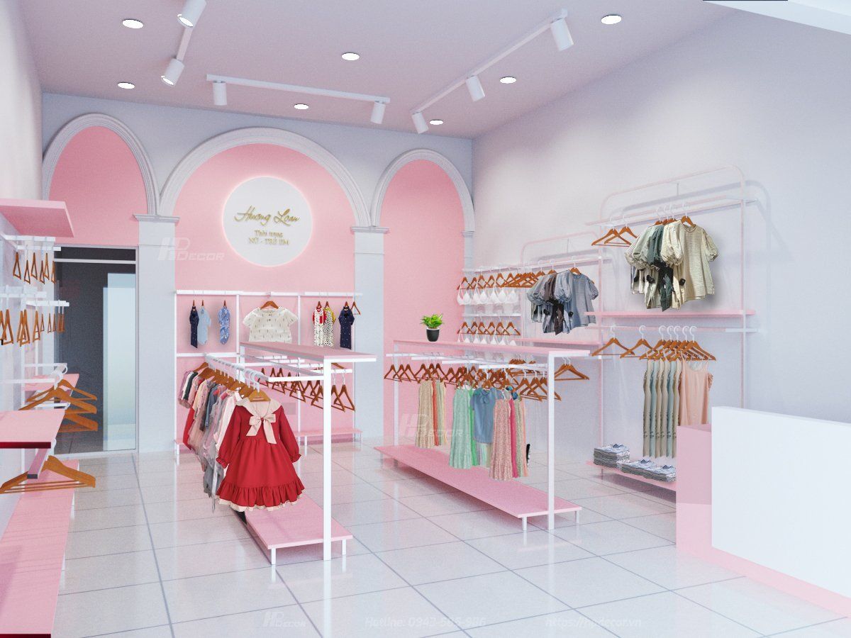 Báo giá thiết kế & thi công nội thất Thiet Ke Shop Thoi Trang Nu Va Tre Em Huong Loan 02