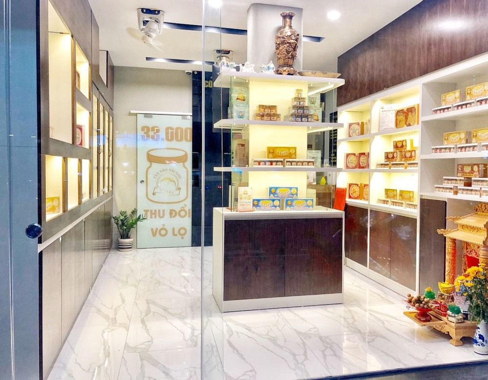 Thiết kế cửa hàng yến sào đẹp, sang trọng, hiện đại hpdecor.vn-thiết kế cửa hàng yến sào