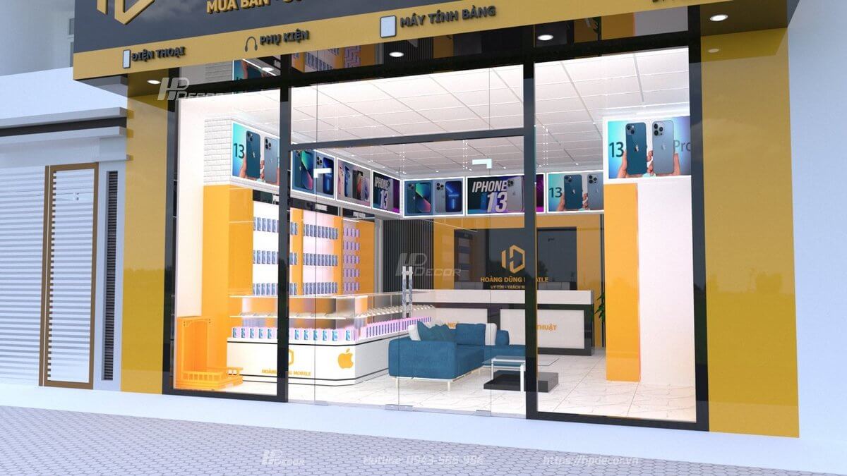 Thiết kế cửa hàng điện thoại Hoàng Dũng Mobile (40m2) tại Hoài Đức Shop Dien Thoai Hoang Dung Mobile 03