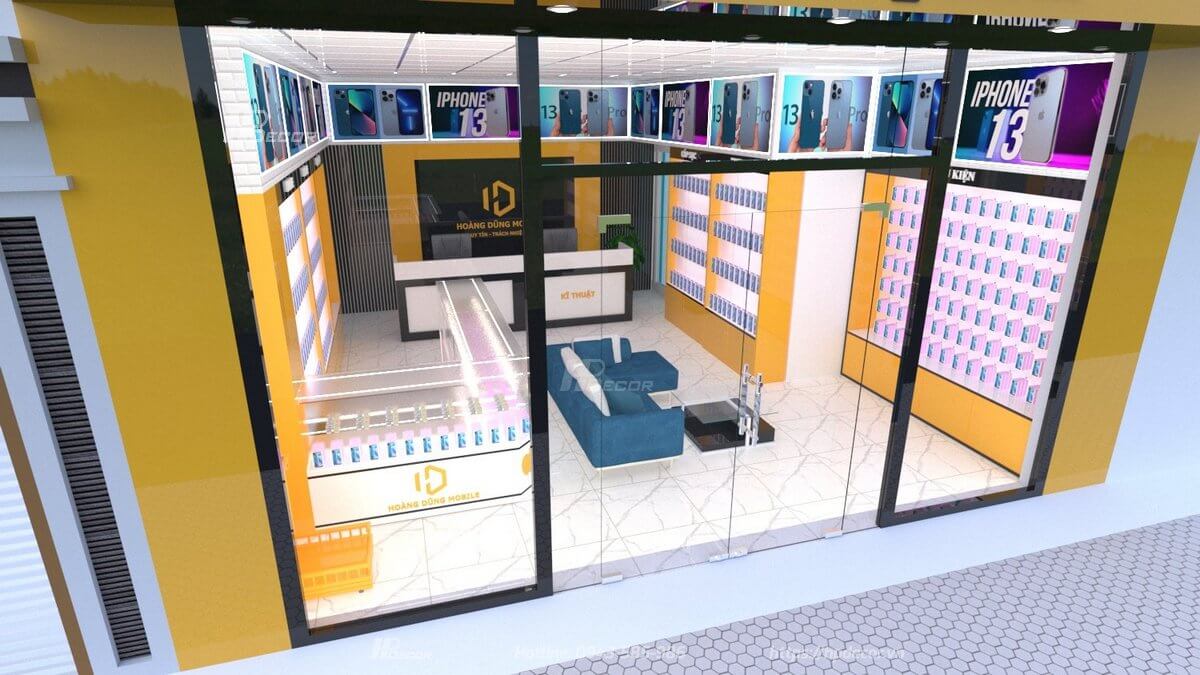 Thiết kế cửa hàng điện thoại Hoàng Dũng Mobile (40m2) tại Hoài Đức Shop Dien Thoai Hoang Dung Mobile 05