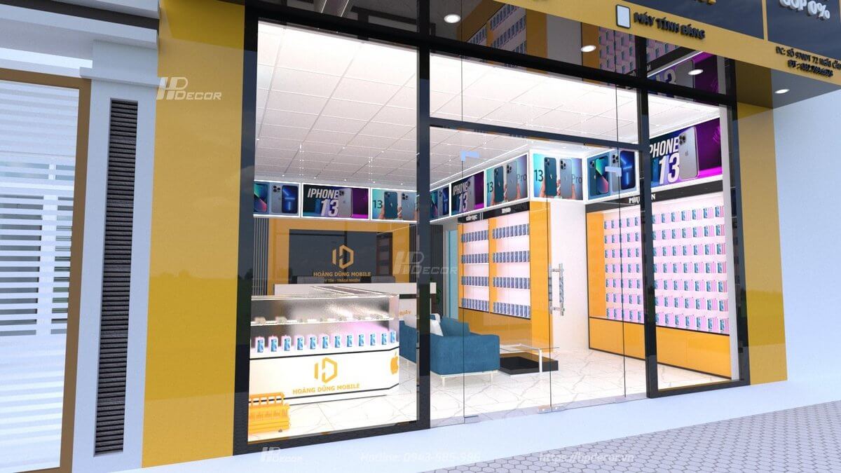 Thiết kế cửa hàng điện thoại Hoàng Dũng Mobile (40m2) tại Hoài Đức Shop Dien Thoai Hoang Dung Mobile 06