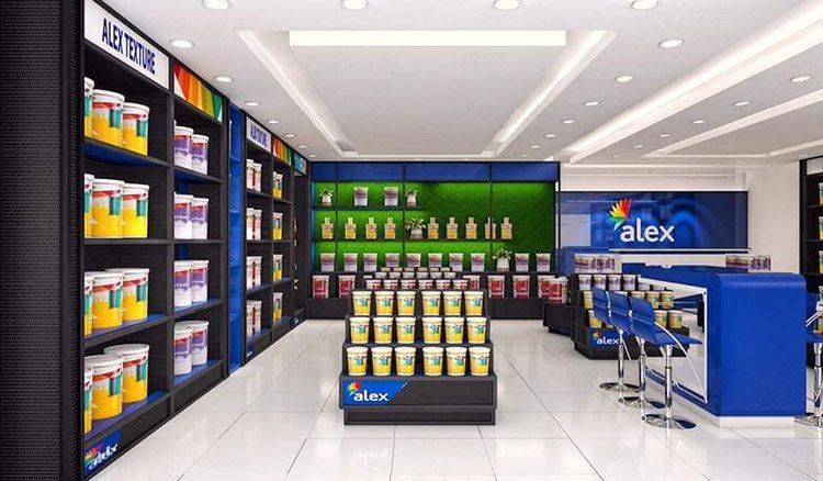 TOP 20+ mẫu thiết kế cửa hàng sơn đẹp, ấn tượng, hút khách Thiết Kế Showroom Sơn