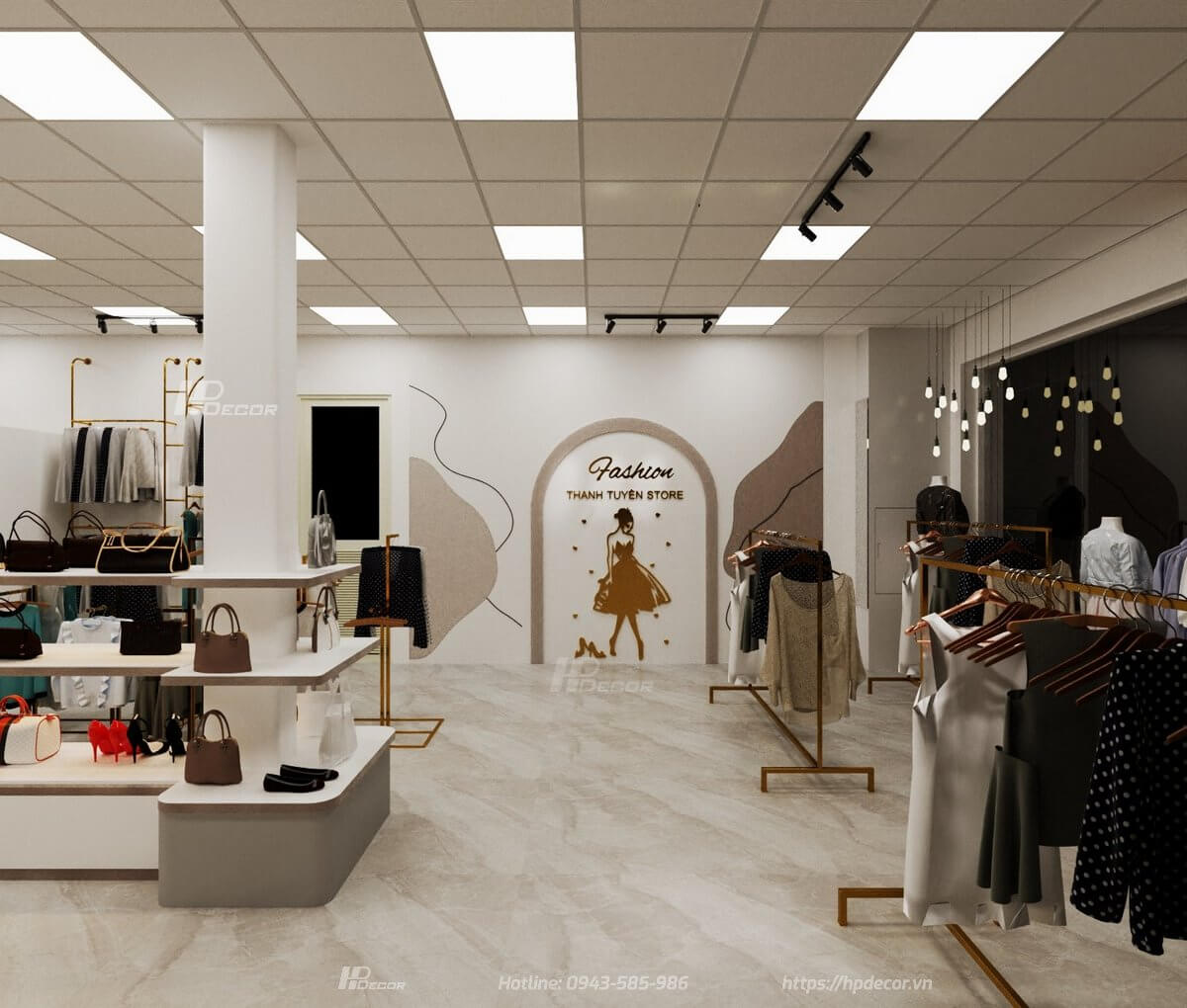 Thiết kế shop thời trang nữ Thanh Tuyền Store (100m2) tại Hải Dương Shop Thoi Trang Thanh Tuyen 03