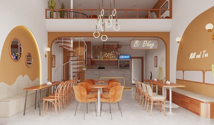 Bật mí 7 cách trang trí quán trà sữa đơn giản mà đẹp Thiet Ke Quan Tra Sua 15