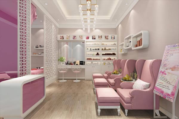 TOP 20+ tiệm nail màu hồng được thiết kế & trang trí đẹp mê mẩn tiệm nail gam màu trắng và hồng pastel