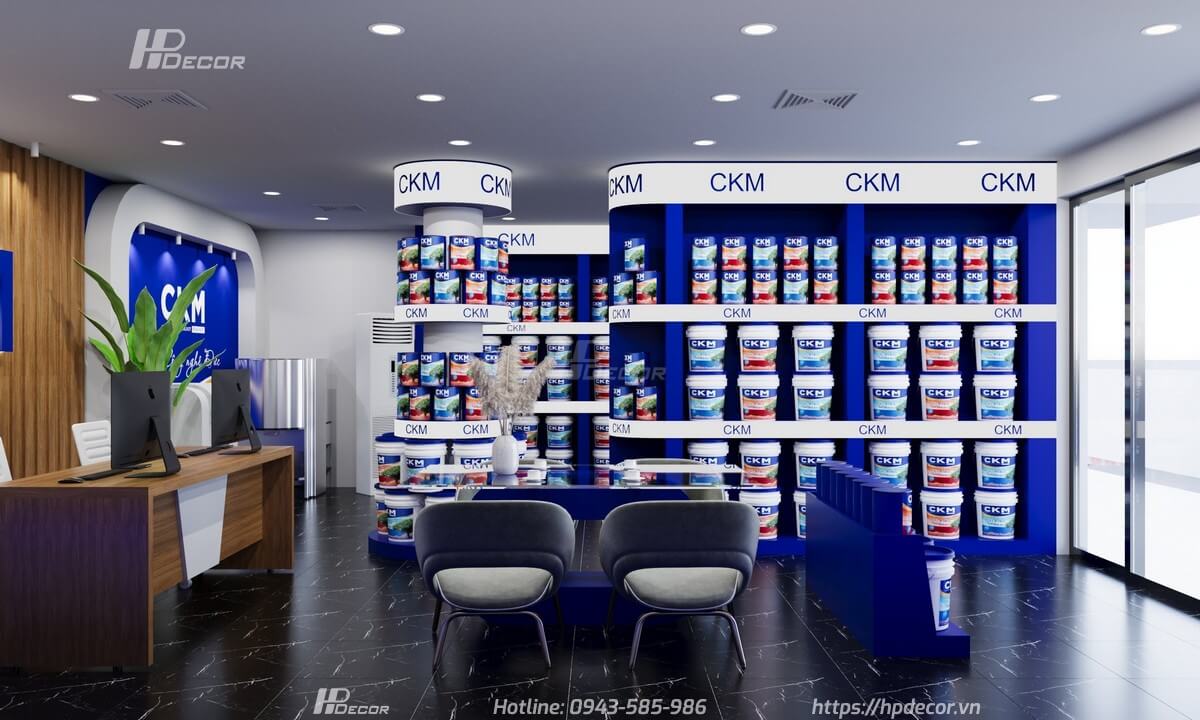 Thiết kế showroom sơn CKM (50m2) tại Long Biên Thiet Ke Showroom Son Ckm 03