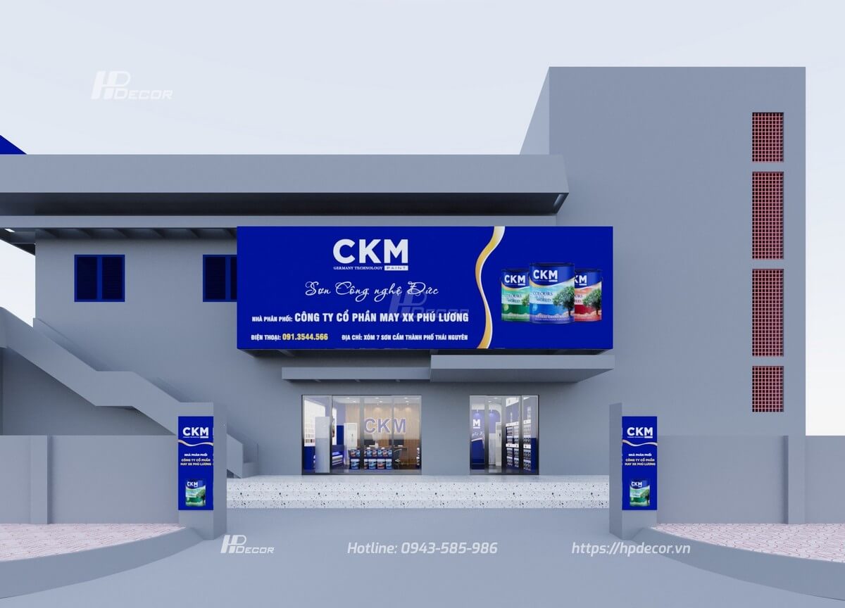 Thiết kế showroom sơn CKM (50m2) tại Long Biên Thiet Ke Showroom Son Ckm 04