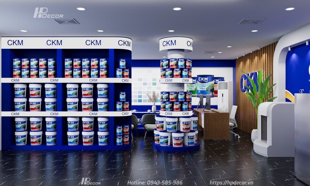 Thiết kế showroom sơn CKM (50m2) tại Long Biên Thiet Ke Showroom Son Ckm 06