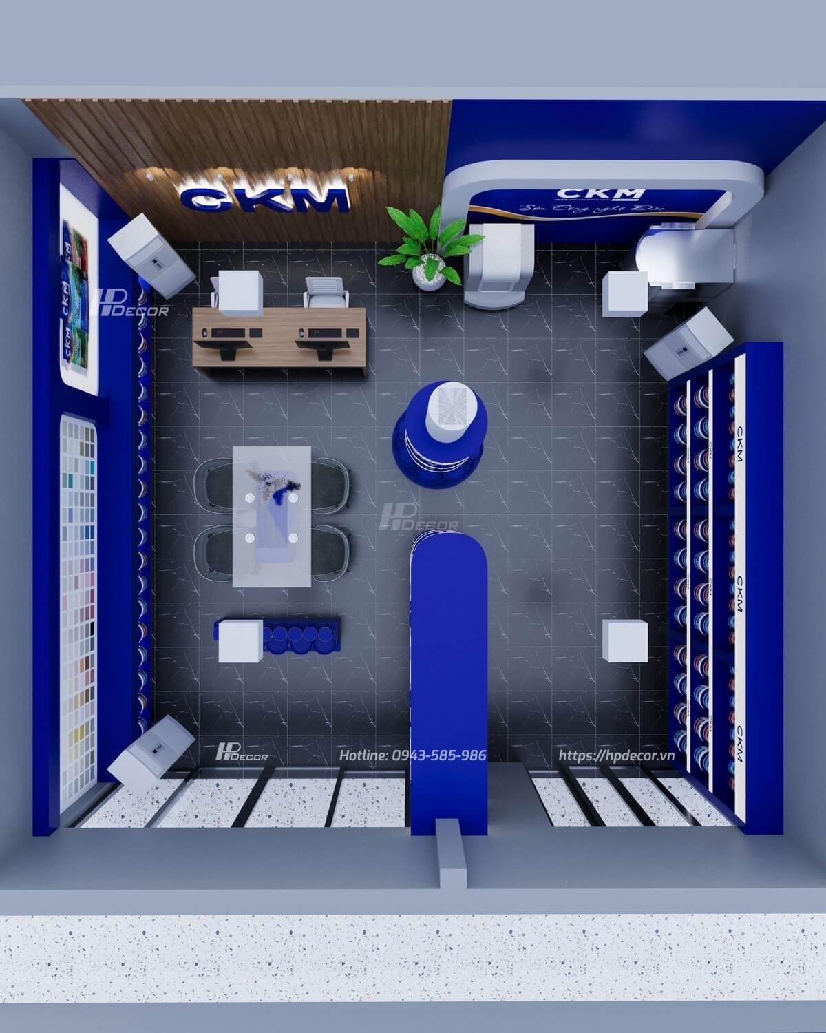 Thiết kế showroom sơn CKM (50m2) tại Long Biên Thiet Ke Showroom Son Ckm 08