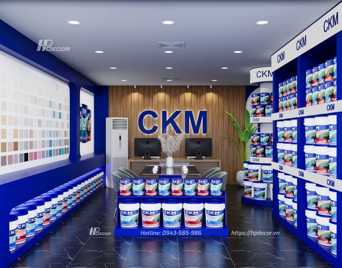 Thiết kế showroom sơn CKM (50m2) tại Long Biên Thiet Ke Showroom Son Ckm 09
