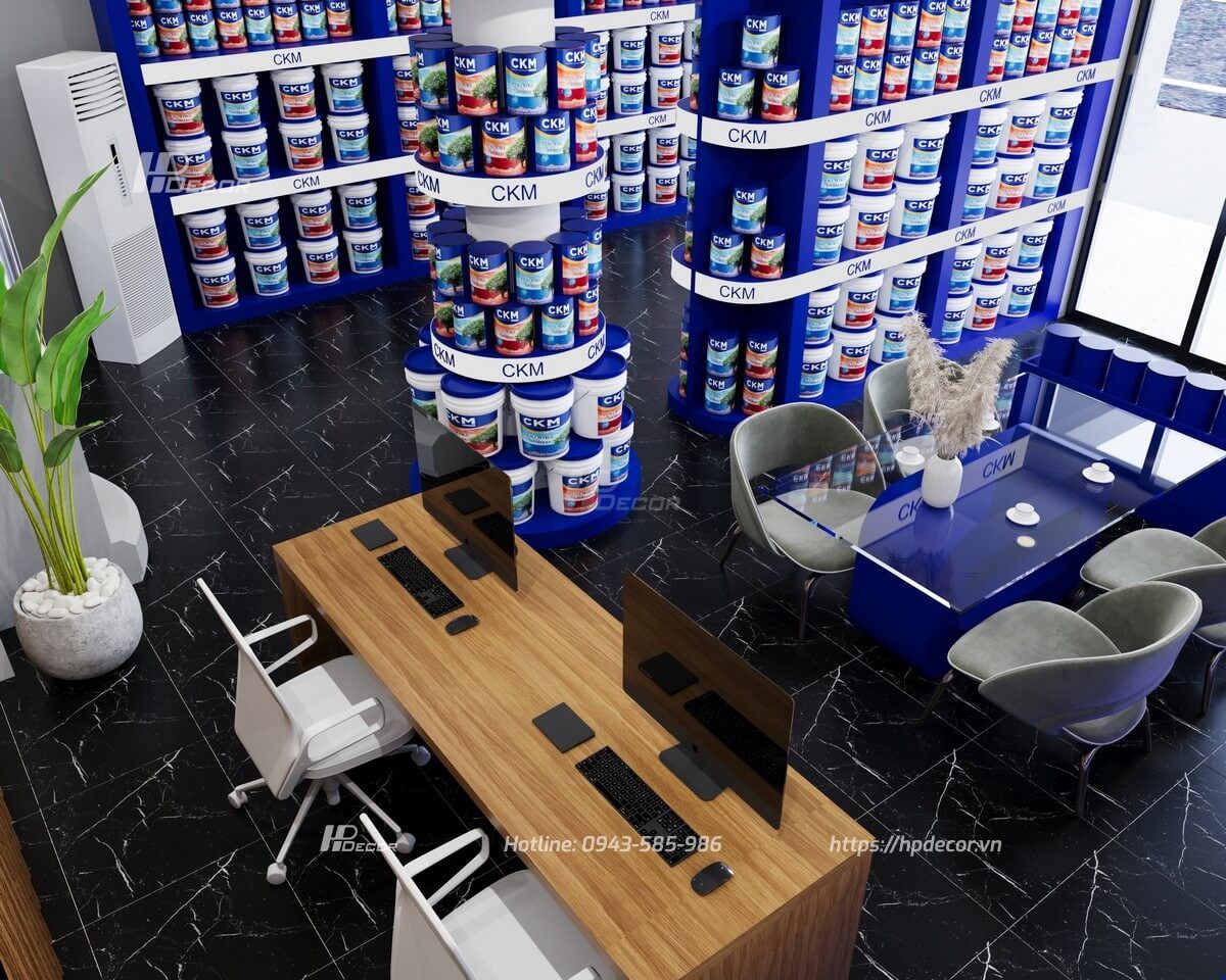 Thiết kế showroom sơn CKM (50m2) tại Long Biên Thiet Ke Showroom Son Ckm 10